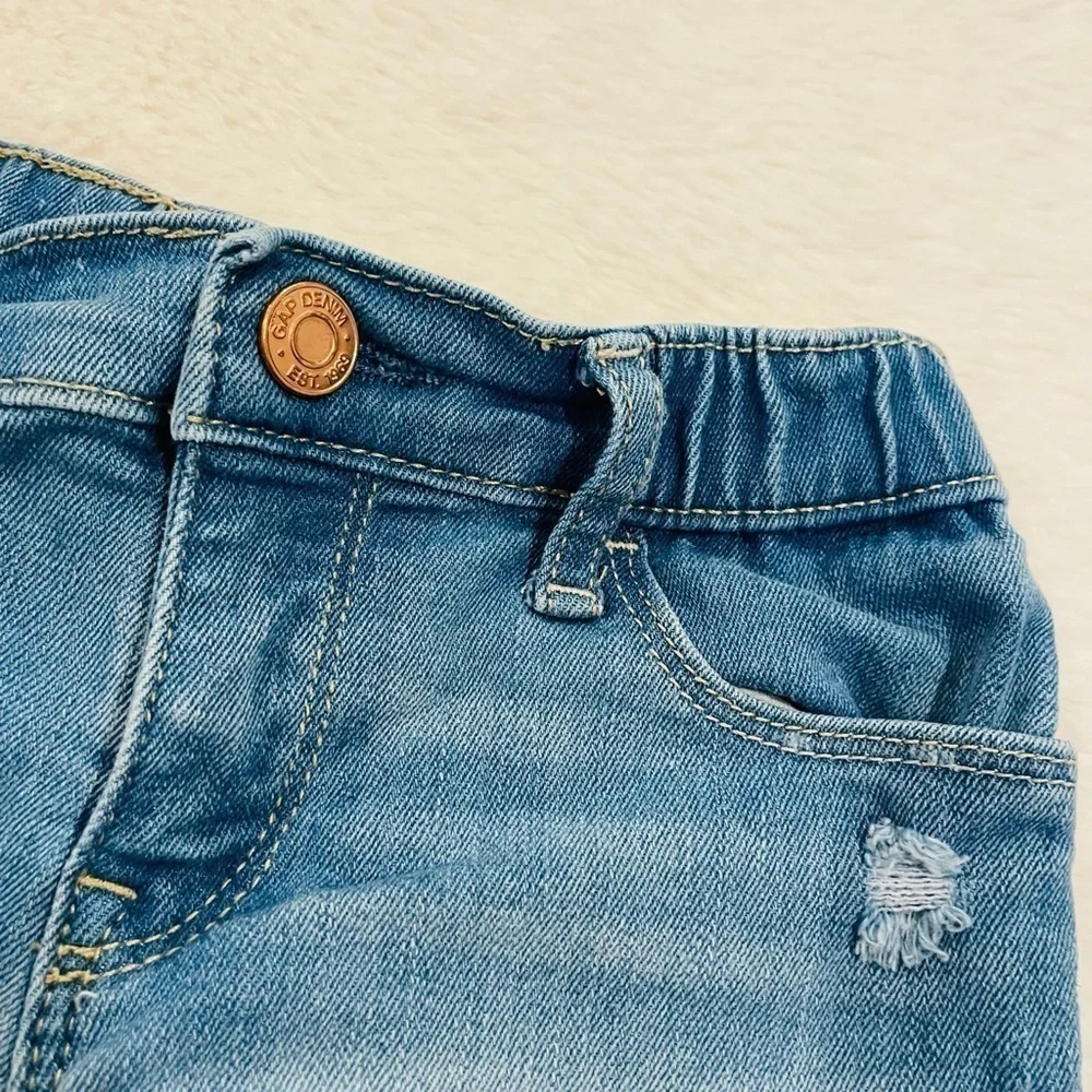 GAP Denim Distressed Raw Hem Toddler Kid’s Shortie Jean Shorts Size 5 Years